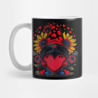 Happy Valentines Day Gnome With Leopard Sunflower Valentine Mug